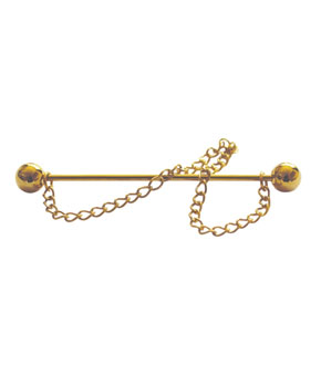 Equetech Showing Collar Pin & Chain - Gold