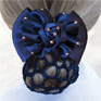 Equetech Dressage Rosette Ribbon Bow & Net - Navy/Rose Gold