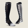 Ariat Tek Devon Performance Tall Boot Socks - Black/Sleet