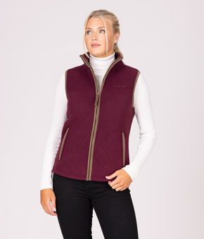 Aubrion Core Fleece Gilet - Maroon