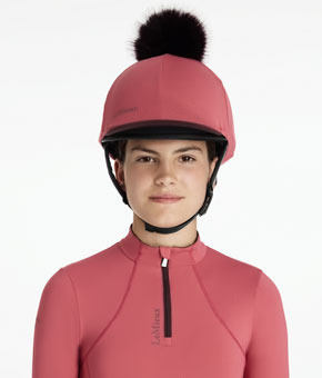 LeMieux Classique Pom Hat Silk Cranberry