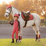 LeMieux Mini Suede Close Contact Square Cranberry