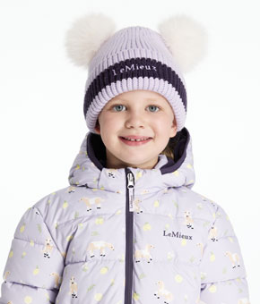 LeMieux Mini Double Pom Beanie - Lilac