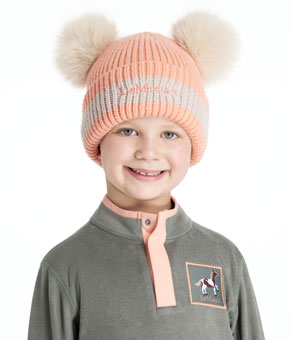 LeMieux Mini Double Pom Beanie Peach Punch