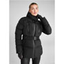 Aztec Diamond Ladies Black Premium Belted Quilted Coat