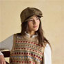 Joules Harrogate Brown Check Baker Boy Hat