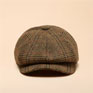 Joules Harrogate Brown Check Baker Boy Hat
