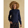 Joules Enid Navy Cotton-Rich High Neck Jumper
