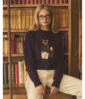 Joules Jonty Wine Red Intarsia Cotton-Rich Crew Neck Jumper