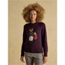 Joules Jonty Wine Red Intarsia Cotton-Rich Crew Neck Jumper