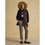 Joules Jonty Wine Red Intarsia Cotton-Rich Crew Neck Jumper