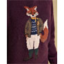 Joules Jonty Wine Red Intarsia Cotton-Rich Crew Neck Jumper
