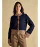 Joules Nora Navy/Tan Knitted Round Neck Cardigan