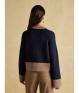Joules Nora Navy/Tan Knitted Round Neck Cardigan