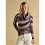 Joules Fairfield Navy/Red Stripe Ribbed Long Sleeve Polo Shirt