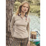 Joules Fairfield Neutral / Jonty Ribbed Long Sleeve Polo Shirt