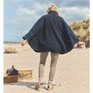 Joules Heritage Navy Fleece Longline Cape