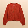 Joules Rafferty Burnt Orange Cable Knit Cardigan