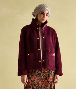 Joules Fleur Red Fleece Jacket
