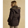 Joules Aspen Brown Showerproof Padded Coat with Faux Fur Hood