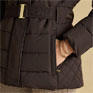 Joules Aspen Brown Showerproof Padded Coat with Faux Fur Hood
