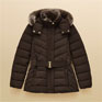 Joules Aspen Brown Showerproof Padded Coat with Faux Fur Hood