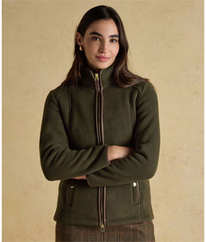 Joules Heritage Green Regular Zip Through Fleece