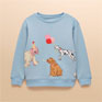 Joules Girls' Mackenzie Blue Embroidered Artwork Sweatshirt With Faux Faur Lining