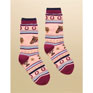 Joules Ellis Pink Fairisle Cosy Socks