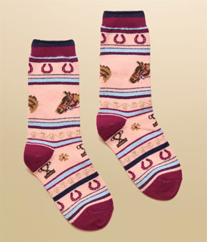 Joules Ellis Pink Fairisle Cosy Socks