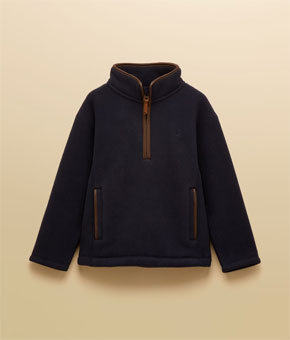 Joules Kids' Heritage Navy Blue Fleece Quarter Zip
