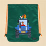 Joules Kids' Adventurer Green & Blue Tractor Drawstring Bag