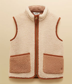 Joules Kids' Sadie Stone Borg Fleece Gilet