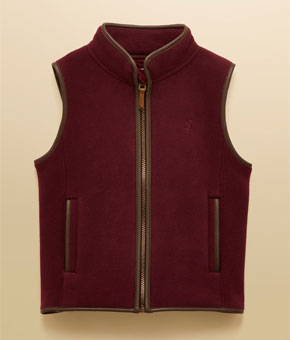 Joules Kids' Heritage Burgundy Fleece Gilet Joules Kids' Heritage Burgundy Fleece Gilet