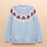 Joules Girls' Fairisle Blue Horse Knitted Jumper