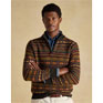 Joules Milligan Wool-Rich Green Quarter Zip Fair Isle Jumper