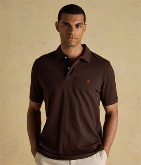 Joules Woody Brown Cotton Pique Polo Shirt