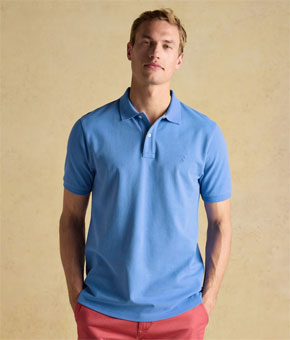 Joules Woody Light Blue Cotton Pique Polo Shirt