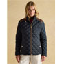 Joules Braemar Luxe Navy Blue Showerproof Diamond Quilted Coat