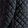 Joules Braemar Luxe Navy Blue Showerproof Diamond Quilted Coat