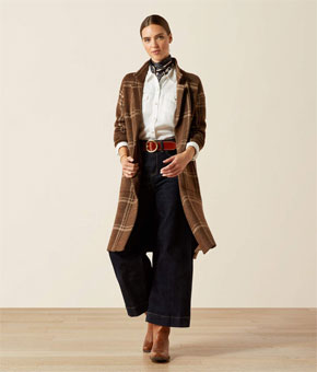 Ariat Ballston Cardigan Sorrel Horse Plaid
