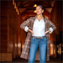 Ariat Ballston Cardigan Sorrel Horse Plaid
