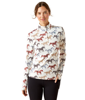 Ariat Lowell 3.0 1/4 Zip Baselayer - Painted Ponies Print