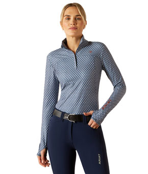 Ariat Lowell 3.0 1/4 Zip Baselayer - China Blue Arrows
