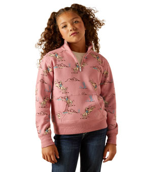 Ariat Bronc Scene 1/4 Zip Sweatshirt